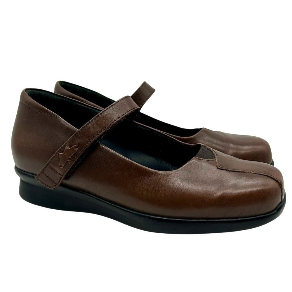 Kumfs Mary Jane Leather Comfort Shoes Size 8 Low Wedge Heel
